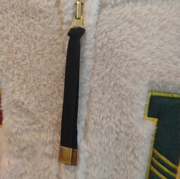 THESTYLE Designer Jacket. Embroider Patches Fur Outside Suede Inside Thick Heavy - Picture 3 of 11